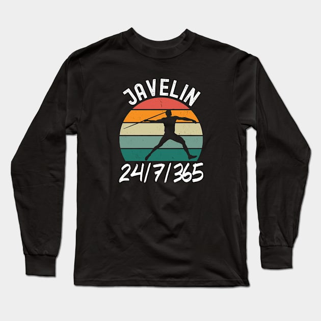 Javelin Throw 24 7 365 Long Sleeve T-Shirt by footballomatic